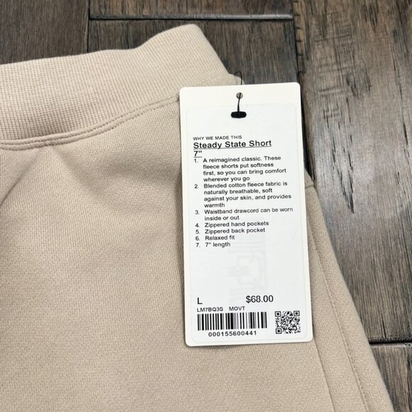 Lululemon NWT Steady State Short 7" Mojave Tan - Picture 6 of 9